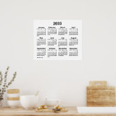 Poster Calendrier blanc 2033 de Janz Print (Cuisine)