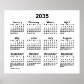 Poster Calendrier blanc 2035 par Janz Imprimer (Devant)