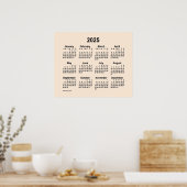 Poster Calendrier blanc antique 2025 par Janz Imprimer (Cuisine)