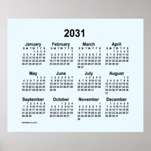 Poster Calendrier bleu Alice 2031 par Janz Imprimer