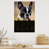 Poster Calendrier Boston Terrier 2026 (Cuisine)