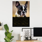 Poster Calendrier Boston Terrier 2026 (Bureau à domicile)