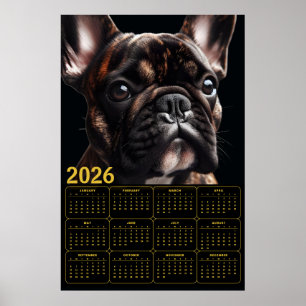 Poster Calendrier Bouledogue Français 2026
