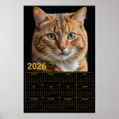 Poster Calendrier Chat Tigre Orange 2026 (Devant)