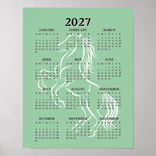 Poster Calendrier Cheval 2027 (Devant)