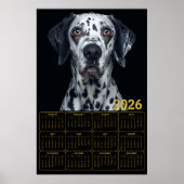 Poster Calendrier Chien Dalmatien 2026 (Devant)