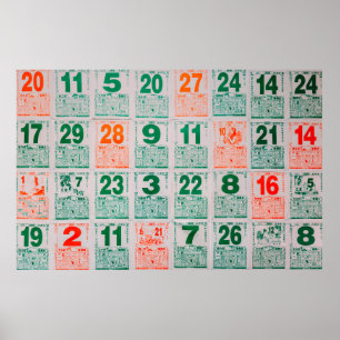 Poster Calendrier chinois vintage pap