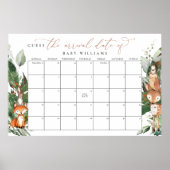 Poster Calendrier d'affichage Woodland Guess La date prév (Devant)