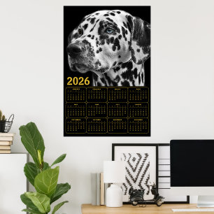 Poster Calendrier Dalmatien 2026 – Élégance Noir & Blanc