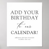 Poster Calendrier d'anniversaire (Devant)