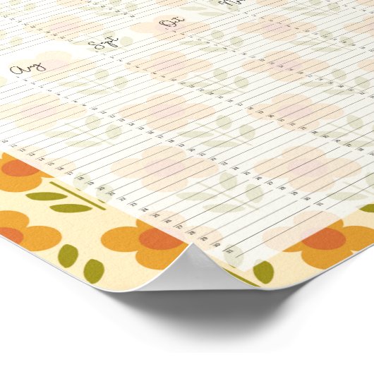 Poster Calendrier d'anniversaire À feuillage persistant p (Coin)