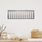 Poster Calendrier d'anniversaire Lever de soleil sur la p (Cuisine)