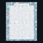Poster Calendrier d'anniversaire perpétuel À feuillage pe<br><div class="desc">Calendrier d'anniversaire perpétuel À feuillage persistant Kathrin Legg Poster dans Pastel Blue Floral</div>