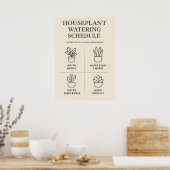 Poster Calendrier d'arrosage des plantes d'intérieur — Pl (Cuisine)