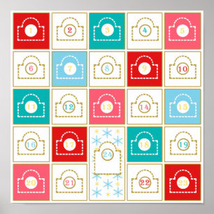Poster Calendrier d'avènement vintage