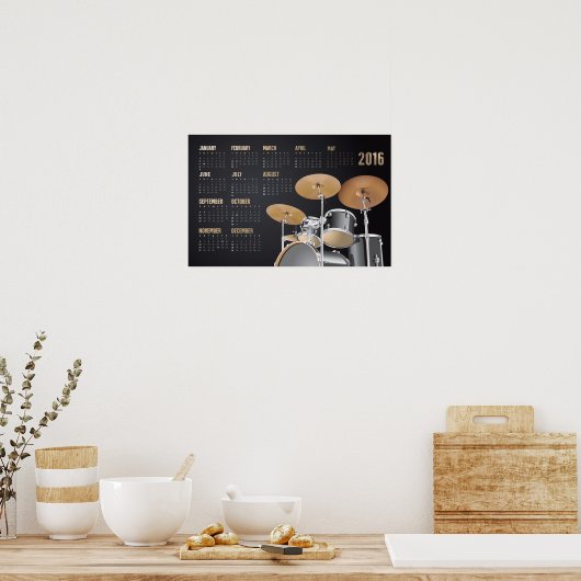 Poster Calendrier de batterie 2016 (Cuisine)