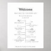 Poster Calendrier de bienvenue de mariage DIY simple form (Devant)