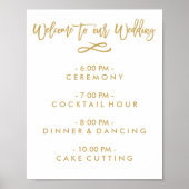 Poster Calendrier de bienvenue du Mariage par lettre à la (Devant)