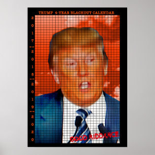 POSTER CALENDRIER DE BLACKOUT DE TRUMP CALENDRIER DÉCOMPT
