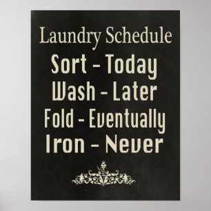 Poster Calendrier de blanchisserie