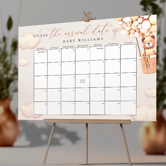 Poster Calendrier de calcul de la date d'accouchement