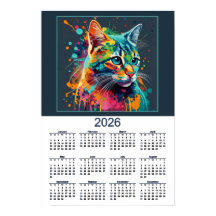 Calendrier de chat aquarelle magnifique chat