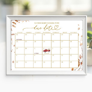 Poster Calendrier de date d'accouchement pour la Baby Sho