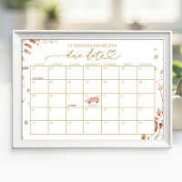 Calendrier de date d'accouchement pour la Baby Sho