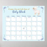 Calendrier de date d'accouchement pour la baby sho