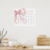 Poster Calendrier de Date de Naissance Bébé Guess Ruban R (Cuisine)