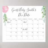 Poster Calendrier de date d'échéance de bébé devinez Euca (Devant)