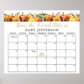 Poster Calendrier de date d'échéance du Baby shower citro (Devant)