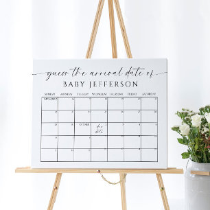 Poster Calendrier de date d'échéance minimaliste du Baby 