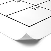 Poster Calendrier de date d'échéance minimaliste moderne  (Coin)