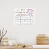 Poster Calendrier de date d'échéance présumée pour fille (Cuisine)