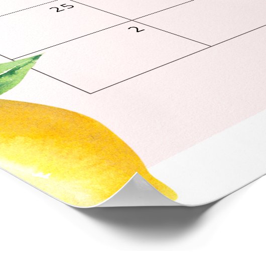 Poster Calendrier de date prévue Guess lemon rose (Coin)