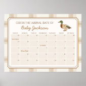 Poster Calendrier de date prévue pour bébé canard colvert (Devant)
