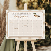Poster Calendrier de date prévue pour bébé canard colvert