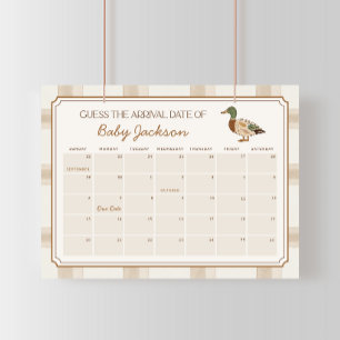 Poster Calendrier de date prévue pour bébé canard colvert