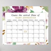 Poster Calendrier de détermination de la date d'accouchem (Devant)