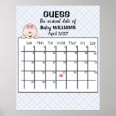 Poster Calendrier de devinette de date d'accouchement Aff (Devant)