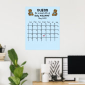 Poster Calendrier de devinette de date d'accouchement ave (Bureau à domicile)