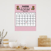 Poster Calendrier de devinette de date d'accouchement ave (Cuisine)