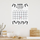 Poster Calendrier de devinette de date d'accouchement ave (Cuisine)