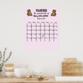 Poster Calendrier de devinette de date d'accouchement ave (Cuisine)