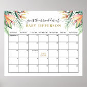 Poster Calendrier de devinette de date d'accouchement Bab (Devant)