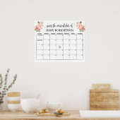 Poster Calendrier de devinette de date d'accouchement Bab (Cuisine)
