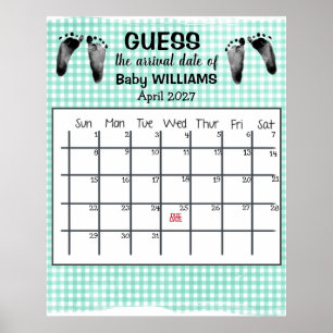 Poster Calendrier de devinette de date d'accouchement Emp