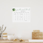 Poster Calendrier de devinette de date d'accouchement pou (Cuisine)