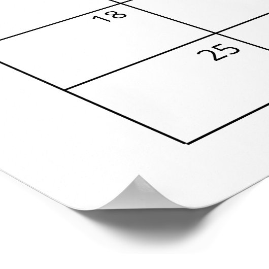 Poster Calendrier de devinette de date d'accouchement pou (Coin)